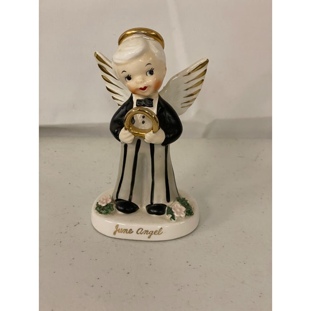Vintage 1956 Napco June Birthday Boy Figurine Angel of Month Series A1922 Japan